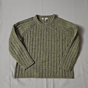 Carolyn Taylor Roll Crew Neck Pullover Sweater sz XL Green Pre-owned